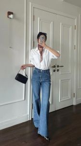 宽松衬衫配什么裤子好看_宽松衬衫搭牛仔裤，显瘦又时尚！