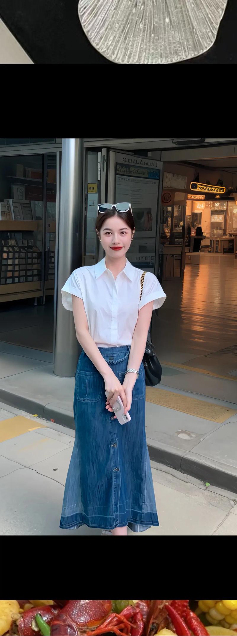 白衬衣搭配裙子图片女_温柔淑女风与优雅通勤风