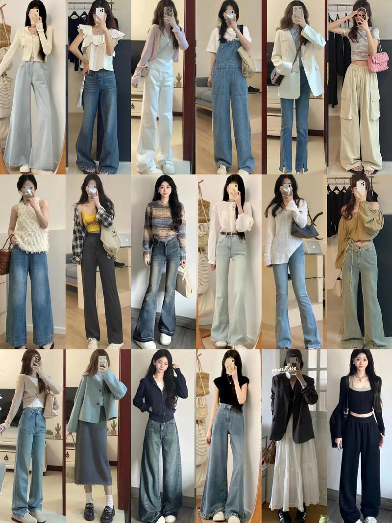 女人腿粗穿衣搭配图片_宽松长裤显腿长，自信出高级感！