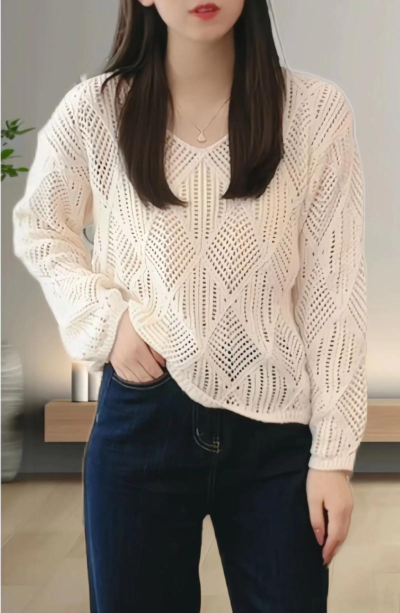 毛针织衫镂空上衣_时尚透气，百搭实穿！