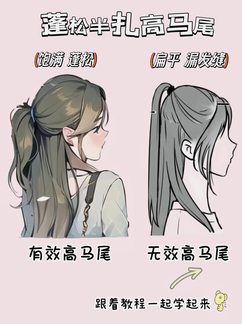 梳马尾辫头顶的头发怎么能让它蓬松_抓松发根+倒梳+吹风机定型，高颅顶提拉，喷喷雾或卷发棒