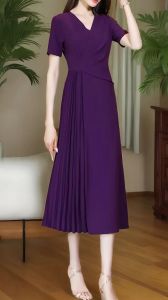 紫色長裙配什么颜色外套好看_紫色长裙搭外套，显气质又时尚