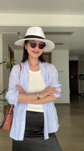 缎面半身裙搭配_显瘦显高夏日时尚