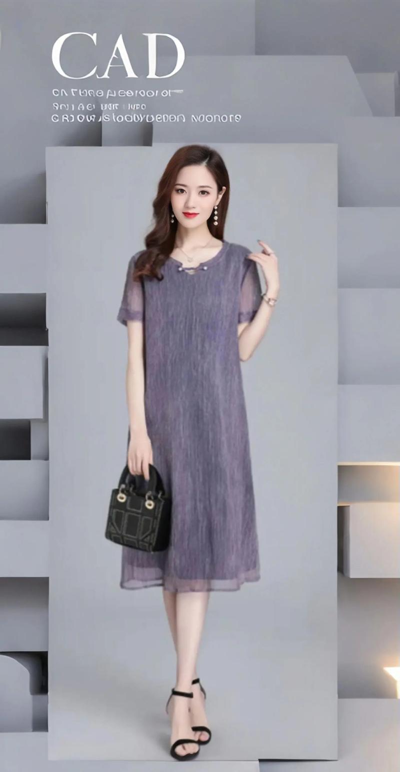 50多岁女高档连衣裙_学院风连衣裙，亲民显气质，修身干练，大码舒适显瘦