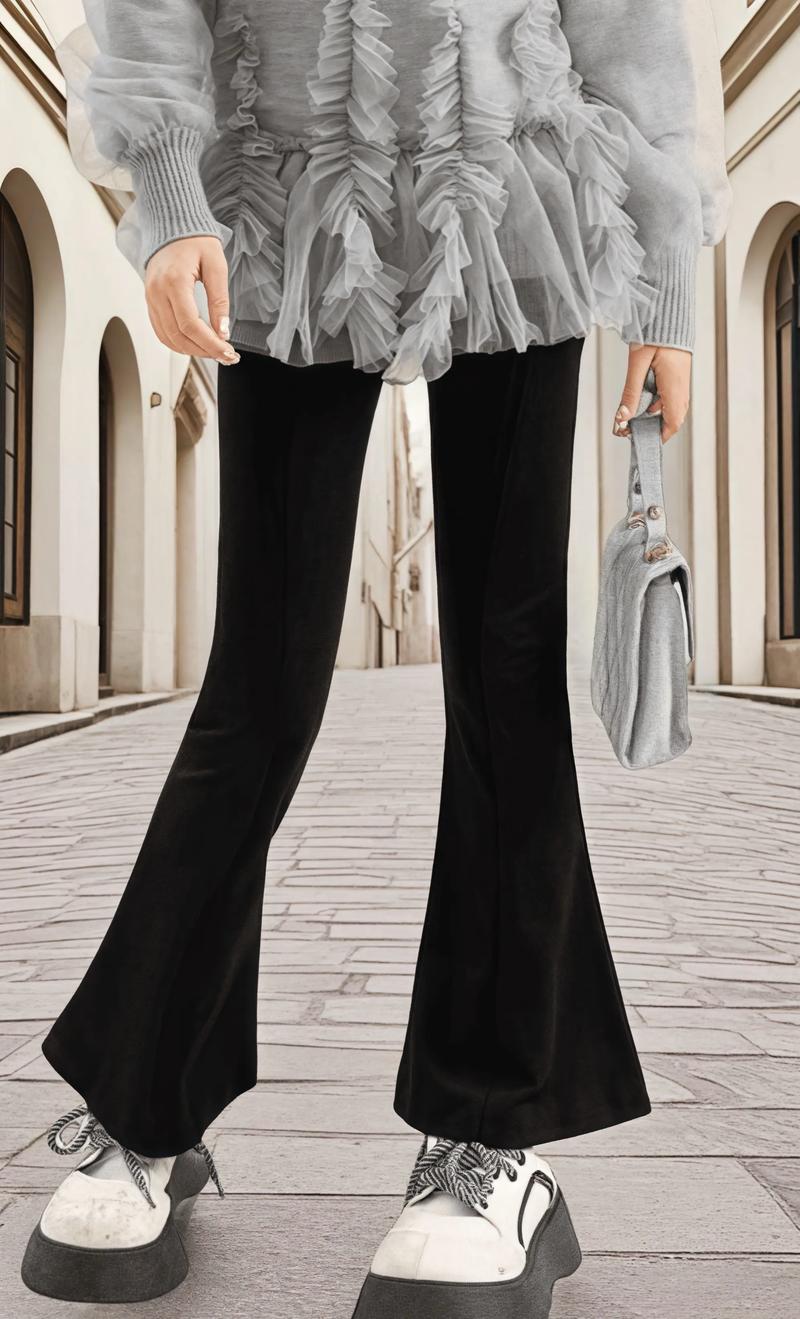 喇叭裤改成直筒裤图片_喇叭裤改成直筒裤，旧衣改造，百搭时尚！