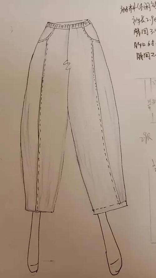 女士松紧腰裤子裁剪图_松紧腰裁剪缝制技巧，舒适又牢固！