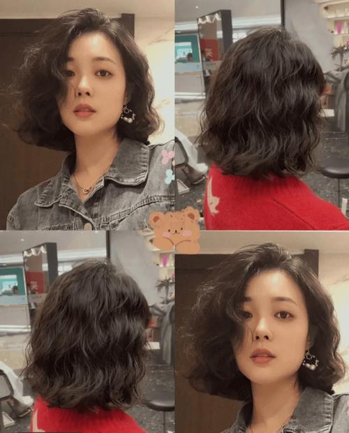 烫头发的发型图片女新款_2023烫发流行全头短发留长，变美就选它！