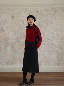 直筒长裙搭配图片_四季百搭小个子时尚单品