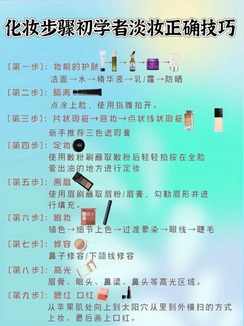 化淡妆的正确步骤顺序_自然底妆眉眼腮唇细节，打造和谐淡妆