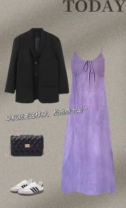 紫色外套配绿色裙好看吗_紫色外套配绿裙子,时尚吸睛又百搭