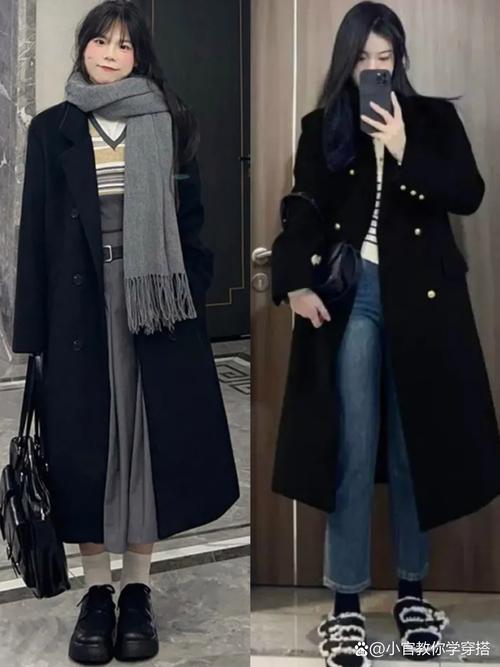 女士过膝黑色风衣搭配图片_百搭时尚，穿出秋冬多变风格
