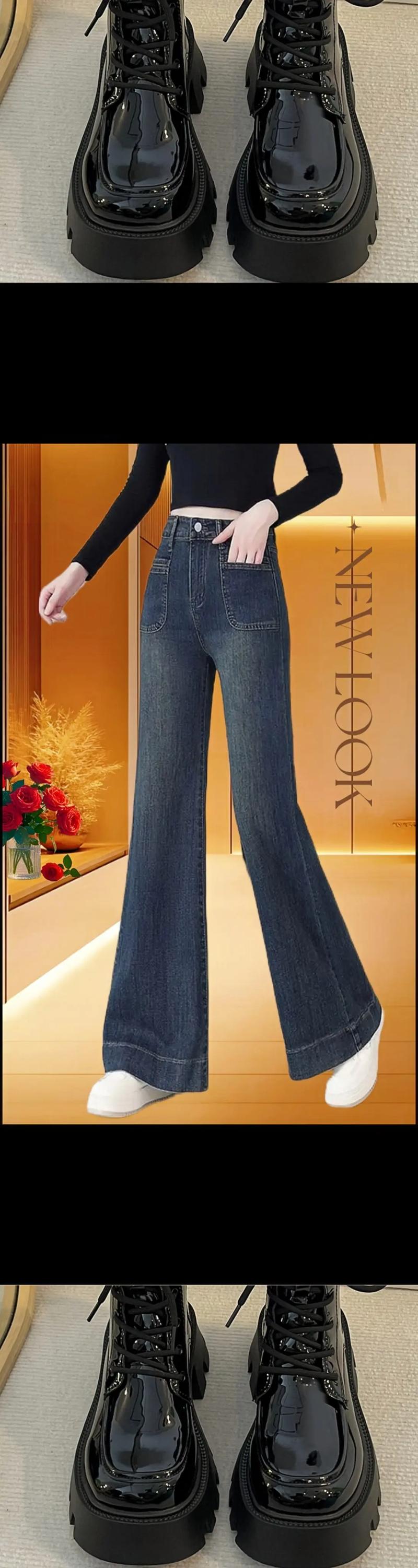 喇叭裤改成直筒裤图片_喇叭裤改成直筒裤，旧衣改造，百搭时尚！