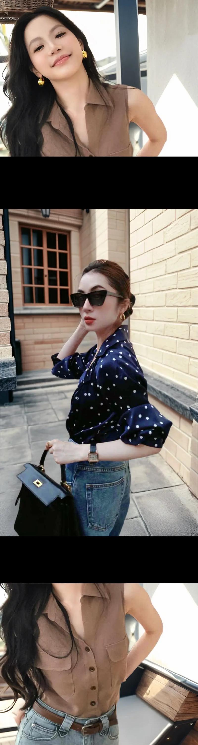 波点上衣搭配图片_复古浪漫，气质尽显！