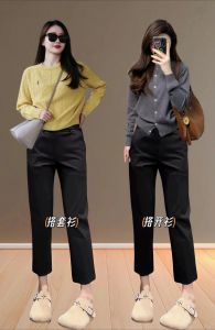 黑西装外套搭配烟管裤_显瘦显高烟管裤穿搭