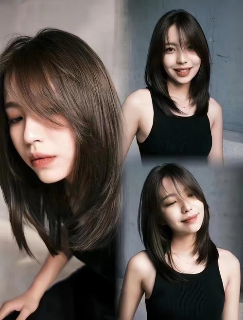 层次感锁骨发+斜刘海图片_层次锁骨发+斜刘海，显精致减龄，可微调显时尚