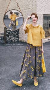 黄色碎花裙配什么帽子_碎花裙配草帽贝雷帽，时尚又好看！