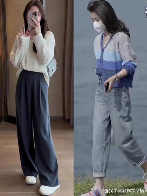 高领配直筒裤配色_简约高级，细节制胜