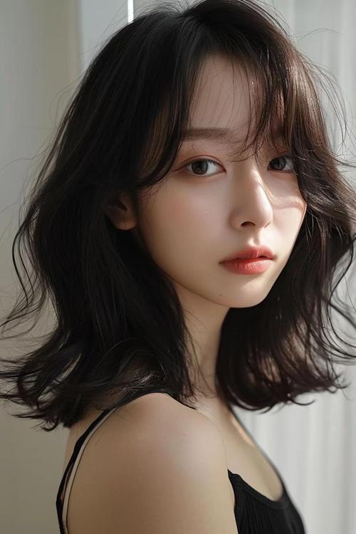 法式刘海锁骨发图片_瘦脸减龄，时尚百搭