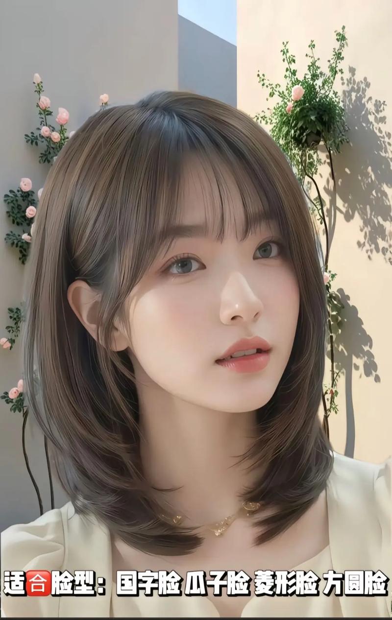 层次感锁骨发+斜刘海图片_层次锁骨发+斜刘海，显精致减龄，可微调显时尚