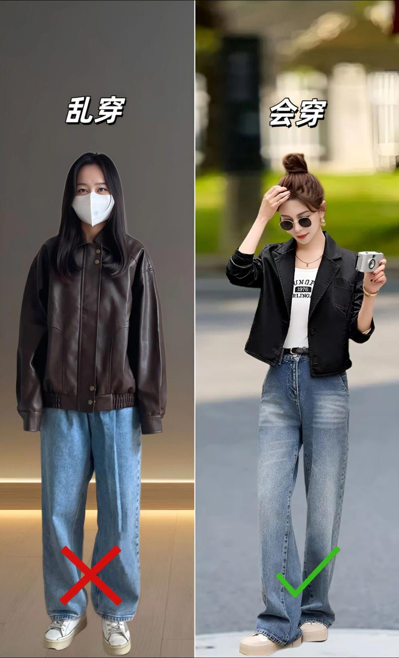 短款皮衣外套配什么裙子_短皮衣配百褶裙，甜酷显瘦又高级