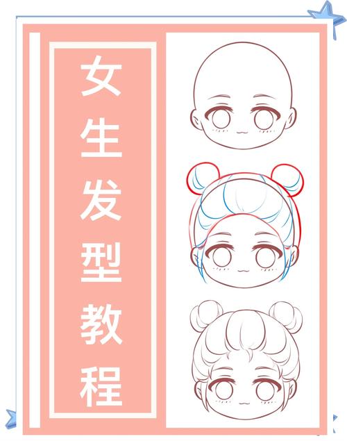 可爱q版女生发型素材_圆润加蝴蝶结，超萌！