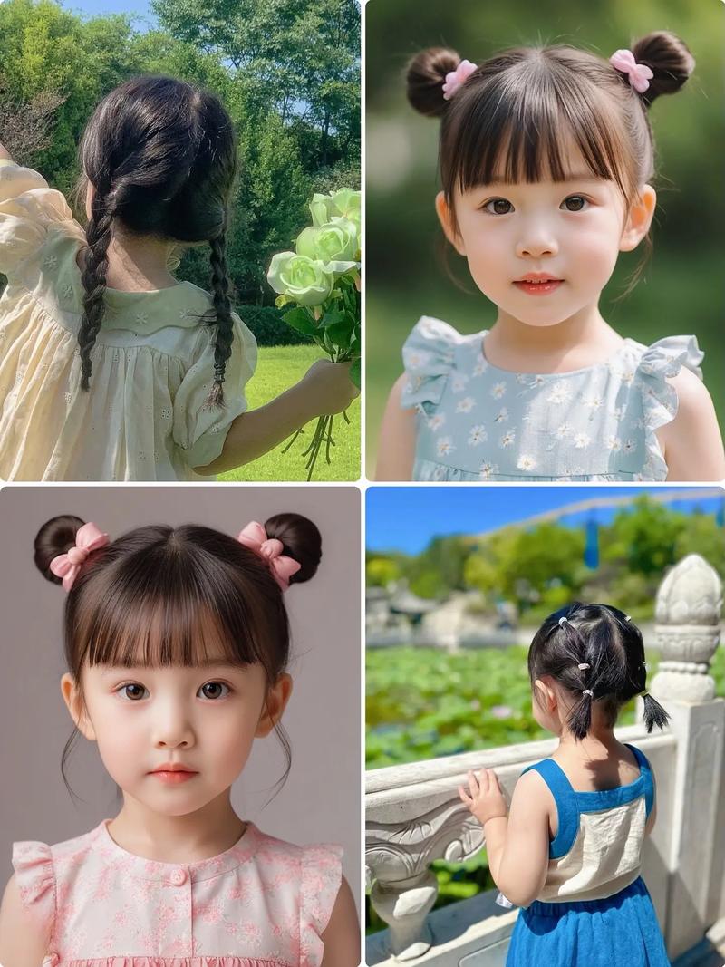 小女孩发型100种图解_锁骨发公主头，男孩潮色背头，发型搭配穿搭显风格