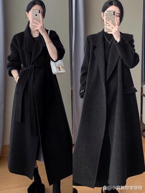 女士过膝黑色风衣搭配图片_百搭时尚，穿出秋冬多变风格